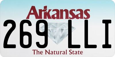 AR license plate 269LLI