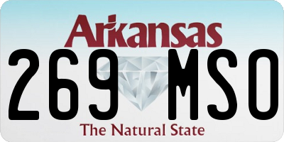 AR license plate 269MSO