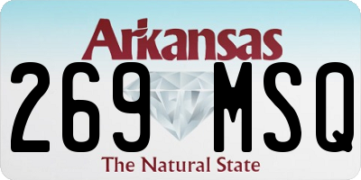 AR license plate 269MSQ