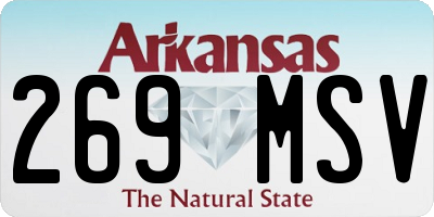 AR license plate 269MSV
