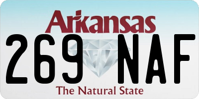 AR license plate 269NAF