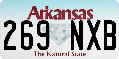 AR license plate 269NXB