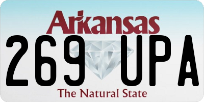 AR license plate 269UPA