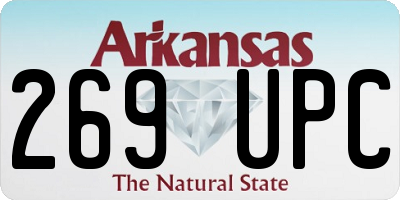 AR license plate 269UPC