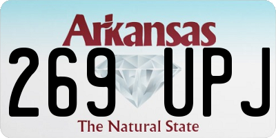 AR license plate 269UPJ
