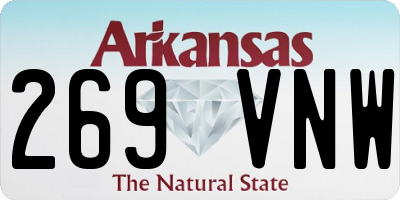 AR license plate 269VNW