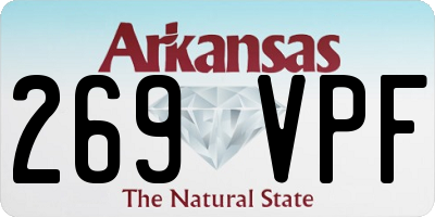 AR license plate 269VPF