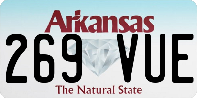 AR license plate 269VUE