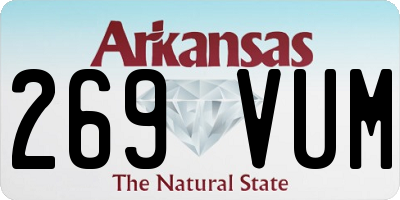 AR license plate 269VUM