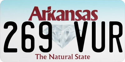 AR license plate 269VUR
