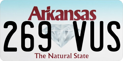 AR license plate 269VUS