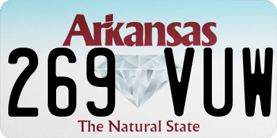 AR license plate 269VUW