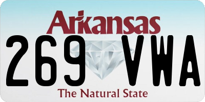 AR license plate 269VWA