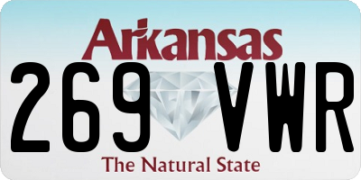 AR license plate 269VWR