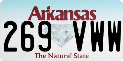 AR license plate 269VWW