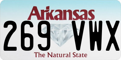 AR license plate 269VWX
