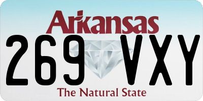 AR license plate 269VXY