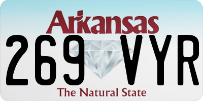 AR license plate 269VYR