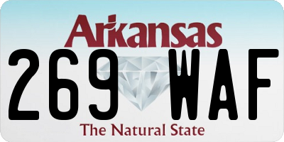 AR license plate 269WAF