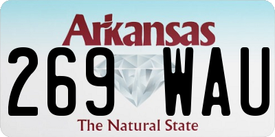 AR license plate 269WAU