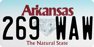 AR license plate 269WAW