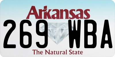AR license plate 269WBA