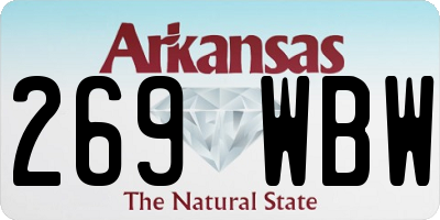 AR license plate 269WBW