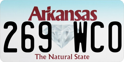 AR license plate 269WCO