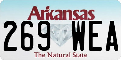 AR license plate 269WEA