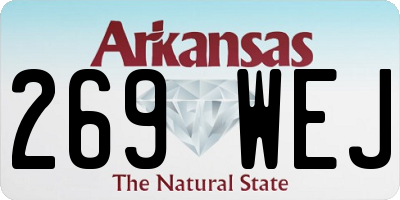AR license plate 269WEJ