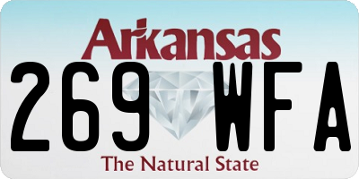 AR license plate 269WFA