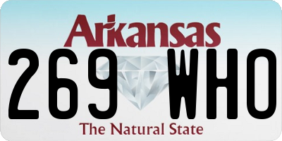 AR license plate 269WHO