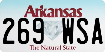 AR license plate 269WSA