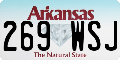 AR license plate 269WSJ