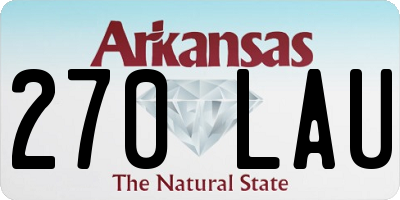 AR license plate 270LAU