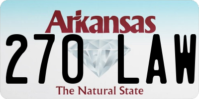 AR license plate 270LAW