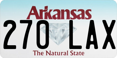 AR license plate 270LAX