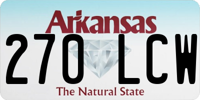 AR license plate 270LCW