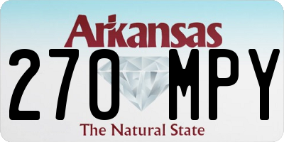 AR license plate 270MPY