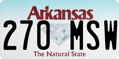 AR license plate 270MSW