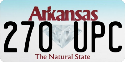 AR license plate 270UPC