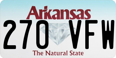 AR license plate 270VFW
