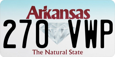 AR license plate 270VWP