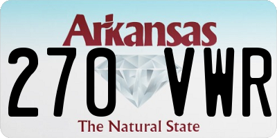 AR license plate 270VWR