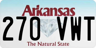 AR license plate 270VWT