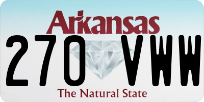 AR license plate 270VWW