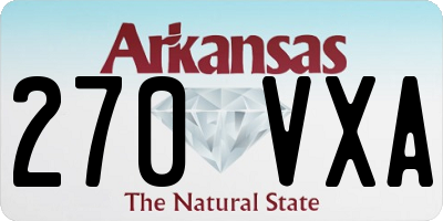 AR license plate 270VXA