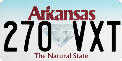 AR license plate 270VXT