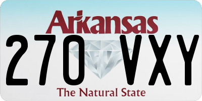 AR license plate 270VXY