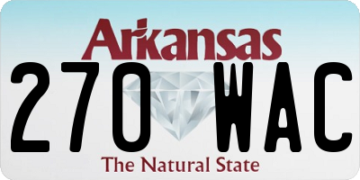 AR license plate 270WAC